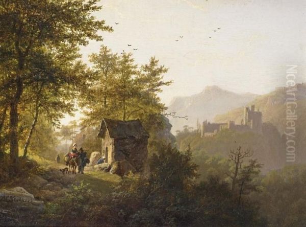 Paysage Montagneux Avec Chapelle Oil Painting by Barend Cornelis Koekkoek