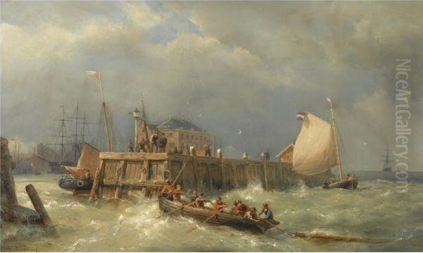 On The Scheldt Oil Painting by Hermanus Koekkoek