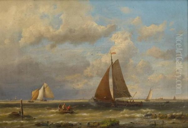 Marine Par Temps Calme Oil Painting by Hermanus Koekkoek