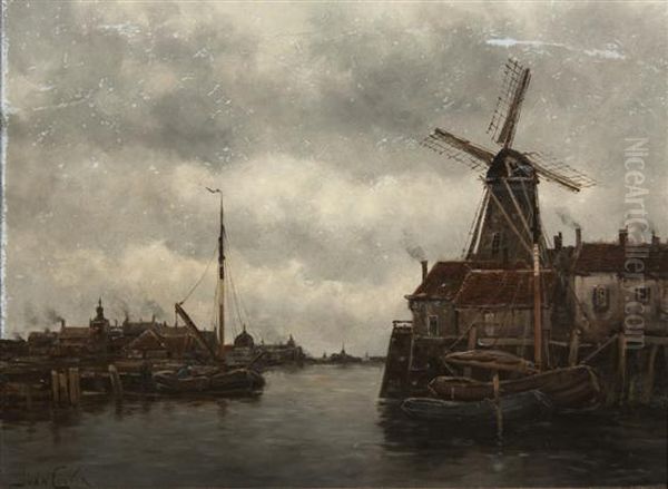 Rotterdam Oil Painting by Hermanus Jr. Koekkoek