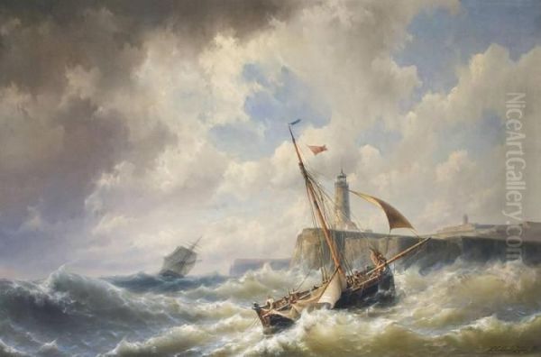 Marine Oil Painting by Hermanus Jr. Koekkoek