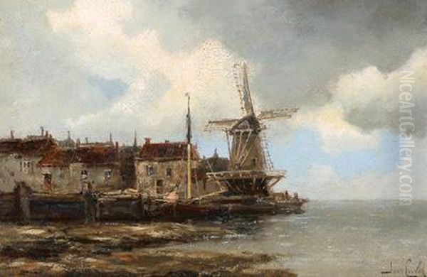 An Der Hollandischen Kuste Oil Painting by Hermanus Jr. Koekkoek