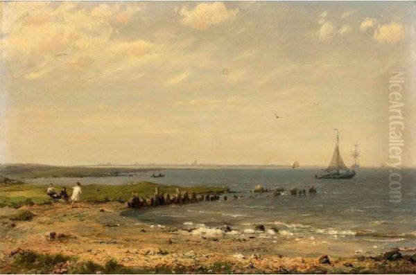 View On The Zuiderzee Oil Painting by Hermanus Jr. Koekkoek