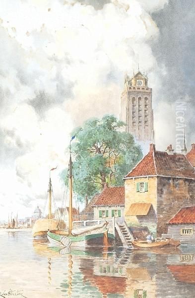 'grootkalk, Dordrecht' And 'volendam' by Hermanus Jr. Koekkoek