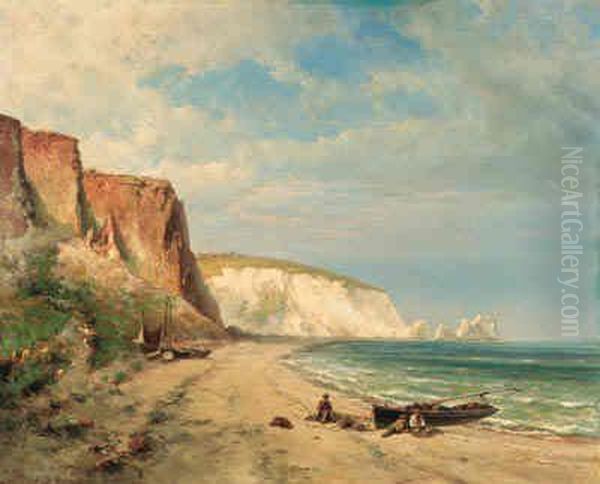 The Needles Of The Isle Of Wight Oil Painting by Hermanus Jr. Koekkoek