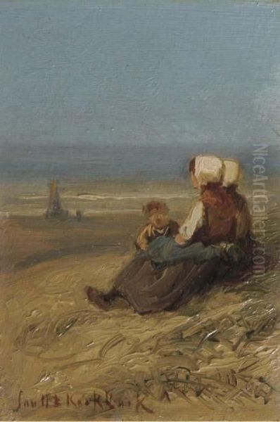 Overlooking The Sea Oil Painting by Johannes Hermann Barend Koekkoek