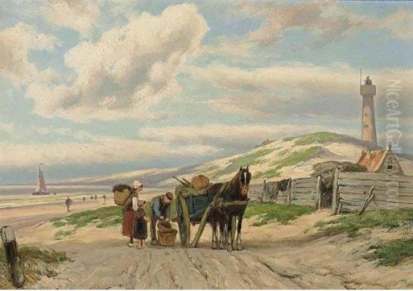 Returning Home Oil Painting by Johannes Hermann Barend Koekkoek