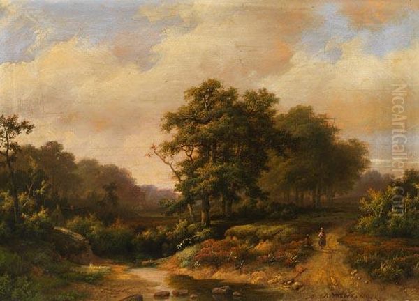 Landschaft Mit Bachlauf Oil Painting by Marianus Adrianus Koekkoek