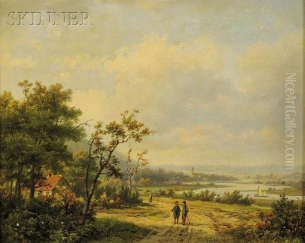 Cleve On The Rhine Oil Painting by Marianus Adrianus Koekkoek