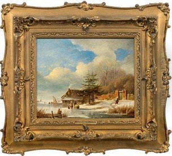 Winterlandschaft Oil Painting by Marianus Adrianus Koekkoek