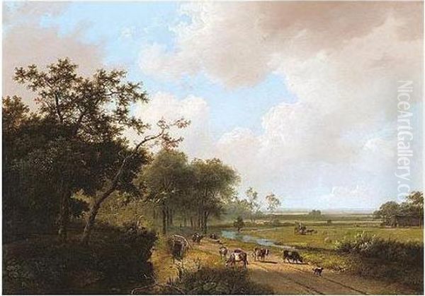 Dutch, 1807-70 Oil Painting by Marianus Adrianus Koekkoek