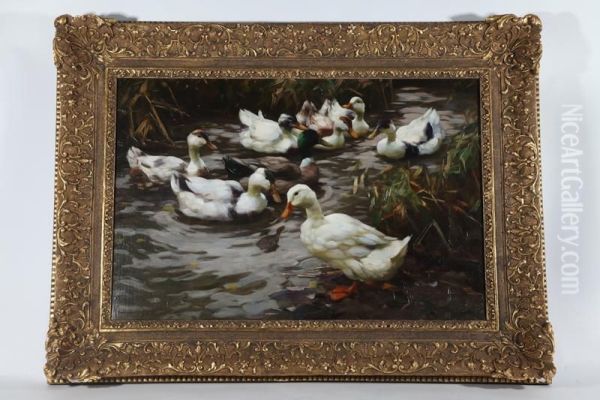 The Duck Pond Oil Painting by Alexander Max Koester