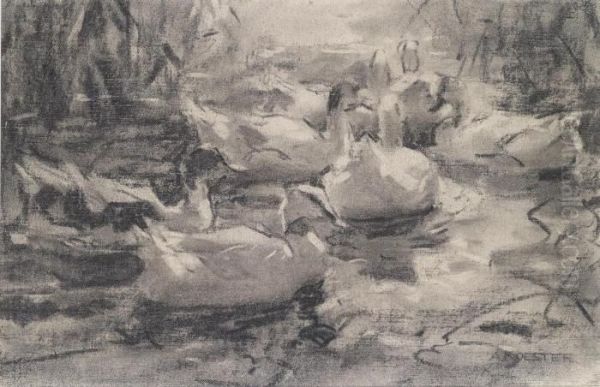 Duckson The Water Oil Painting by Alexander Max Koester