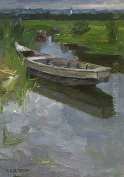 Boot Am See. Oil Painting by Alexander Max Koester