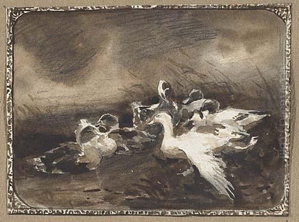 Enten Am Bach Oil Painting by Alexander Max Koester