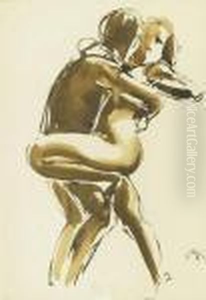 Couple Dancing Oil Painting by Georg Kolbe