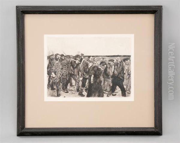 March Of The Weavers Oil Painting by Kathe Kollwitz