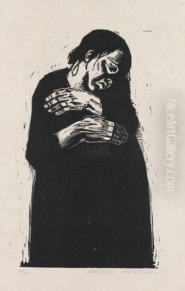 Die Witwe I Oil Painting by Kathe Kollwitz