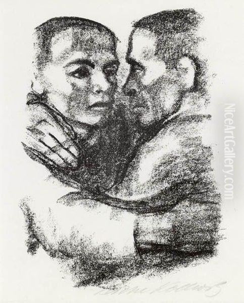 Verbruderung Oil Painting by Kathe Kollwitz