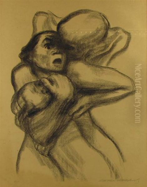 Tod Packt Eine Frau Oil Painting by Kathe Kollwitz