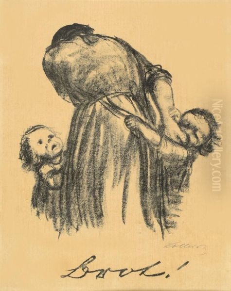 Brot! Oil Painting by Kathe Kollwitz