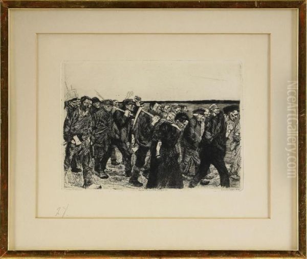 Weberzug Oil Painting by Kathe Kollwitz