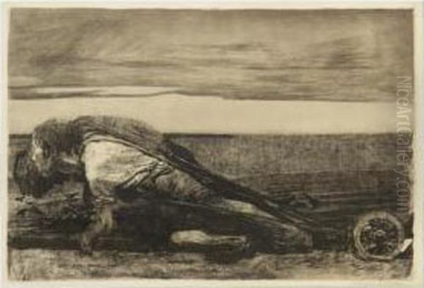 Die Pfluger (from Bauernkrieg) Oil Painting by Kathe Kollwitz