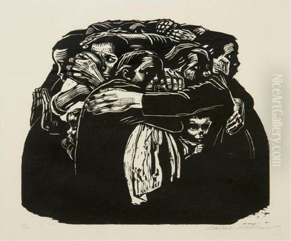 Die Mutter, Pl. 6 (from Krieg) Oil Painting by Kathe Kollwitz