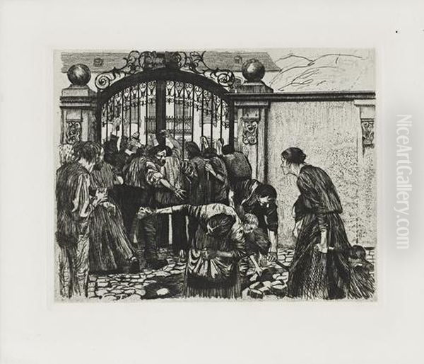 Nine Etchings From The Weaver's Revolt And Farmer's War Oil Painting by Kathe Kollwitz