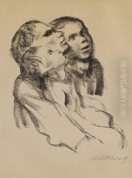 Zuhorende Oil Painting by Kathe Kollwitz