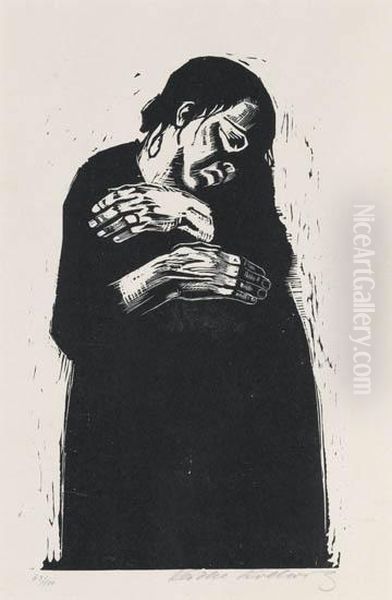 Die Witwe I Oil Painting by Kathe Kollwitz