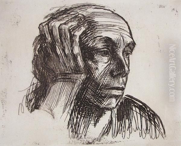 Selbstbildnis Oil Painting by Kathe Kollwitz