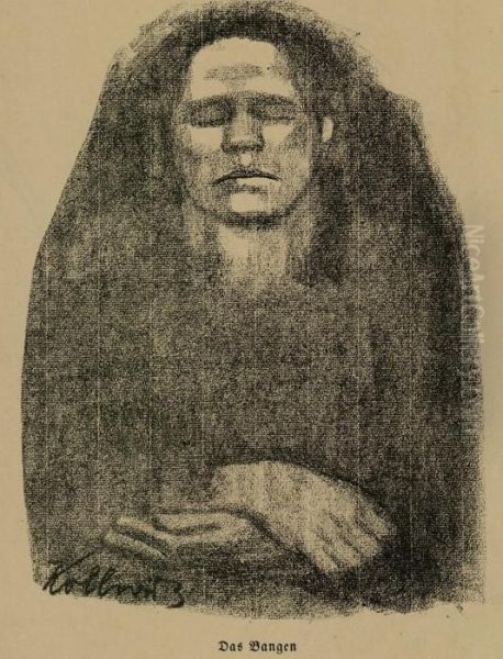 Das Warten Oil Painting by Kathe Kollwitz