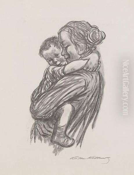 Mutter Mit Jungen Oil Painting by Kathe Kollwitz