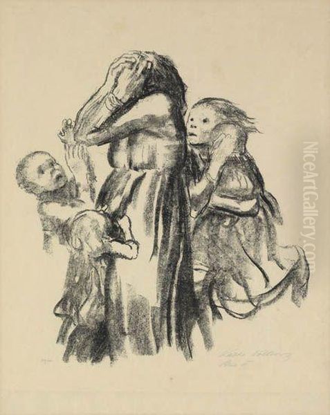 Gefallen Ii Oil Painting by Kathe Kollwitz