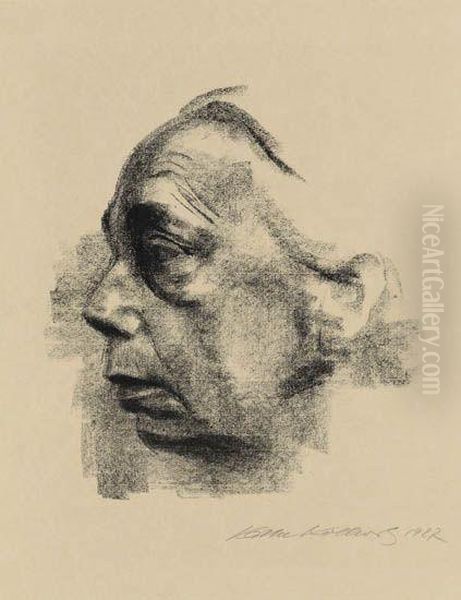 Selbstbildnis Im Profil Oil Painting by Kathe Kollwitz