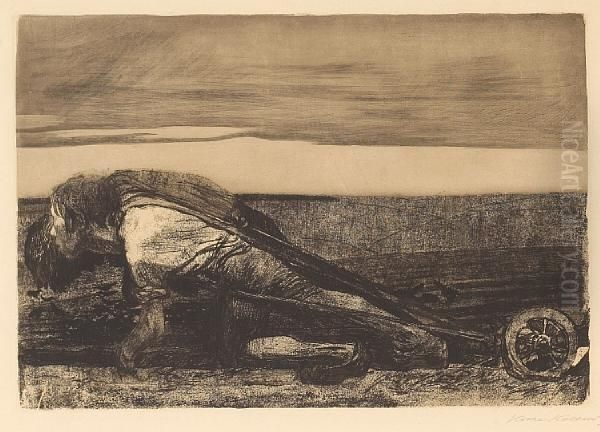 Die Pfluger, From Bauernkrieg Series Oil Painting by Kathe Kollwitz