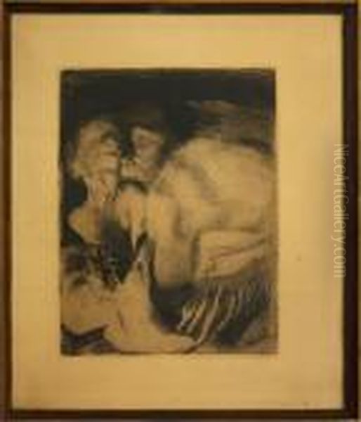 ''mother, Child,and Death Oil Painting by Kathe Kollwitz