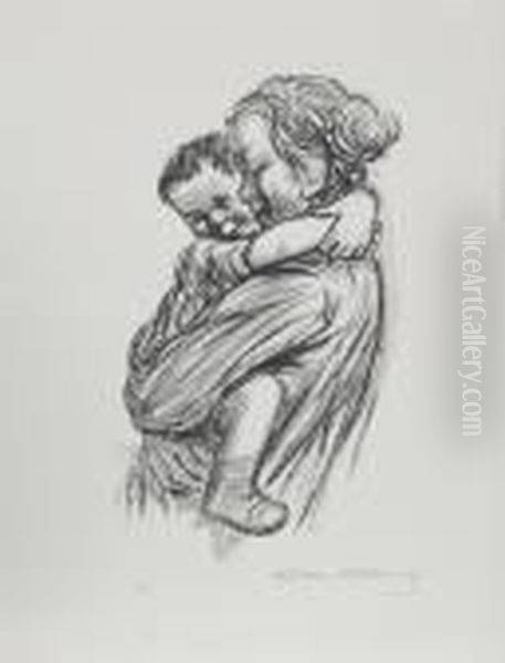 Mother And Child Oil Painting by Kathe Kollwitz