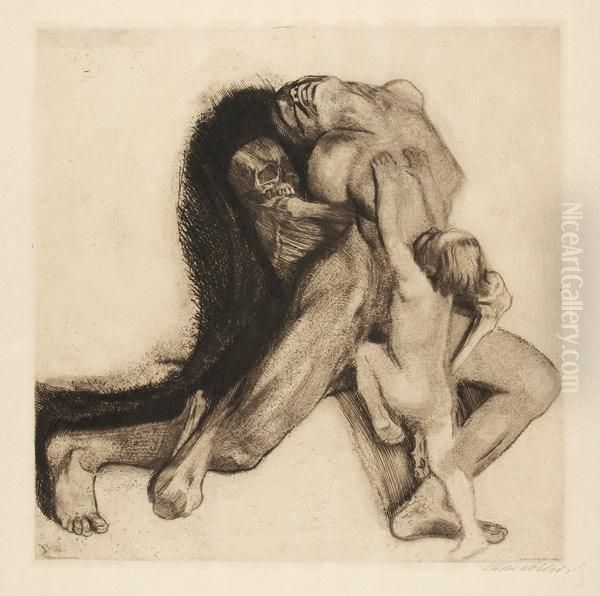 Tod Undfrau Oil Painting by Kathe Kollwitz