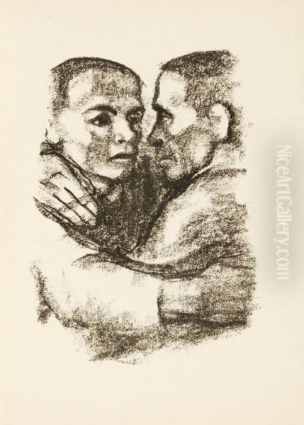 Verbruderung Oil Painting by Kathe Kollwitz