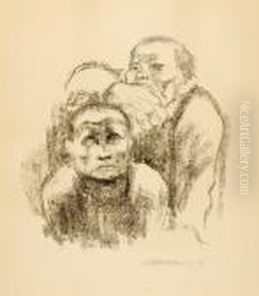 Gefangene,musik Horend Oil Painting by Kathe Kollwitz