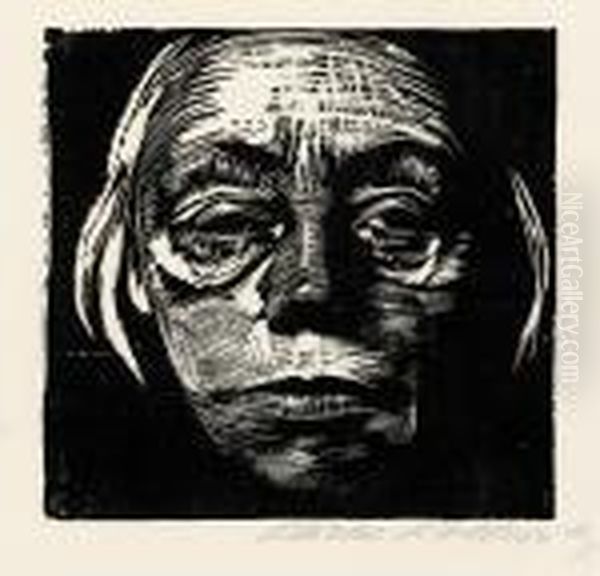 Selbstbildnis Von Vorn Oil Painting by Kathe Kollwitz