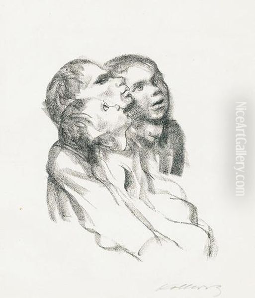 Zuhorende Oil Painting by Kathe Kollwitz