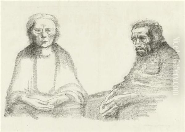 The Parents Oil Painting by Kathe Kollwitz