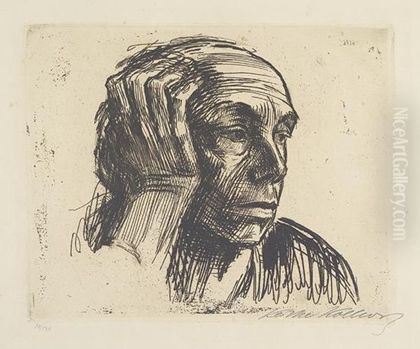 Selbstbildnis. Oil Painting by Kathe Kollwitz