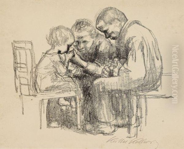 Besuch Im Kinderkrankenhaus Oil Painting by Kathe Kollwitz