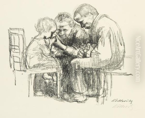 Besuch Im Kinderkrankenhaus Oil Painting by Kathe Kollwitz