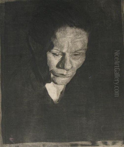 Gesenkter Frauenkopf Oil Painting by Kathe Kollwitz