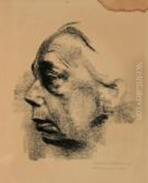 Selbstbildnis Im Profil Oil Painting by Kathe Kollwitz